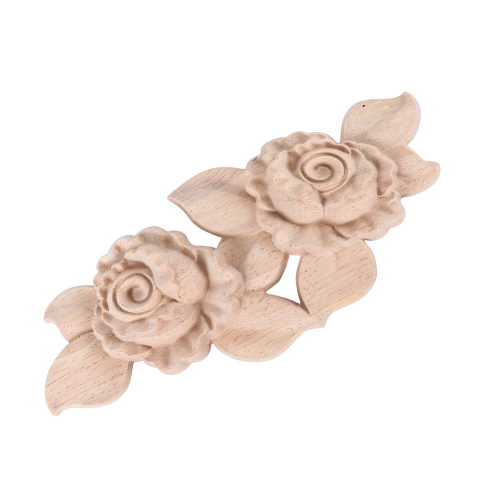 Rose Carving Wooden Chips Wood Crafts Decorative Wooden Pieces