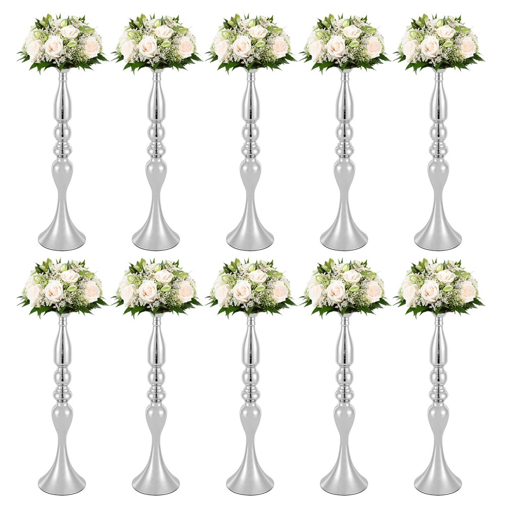 10x Gold/Silver Wedding Vases Table Centerpieces for Flower Arrangement 19.7