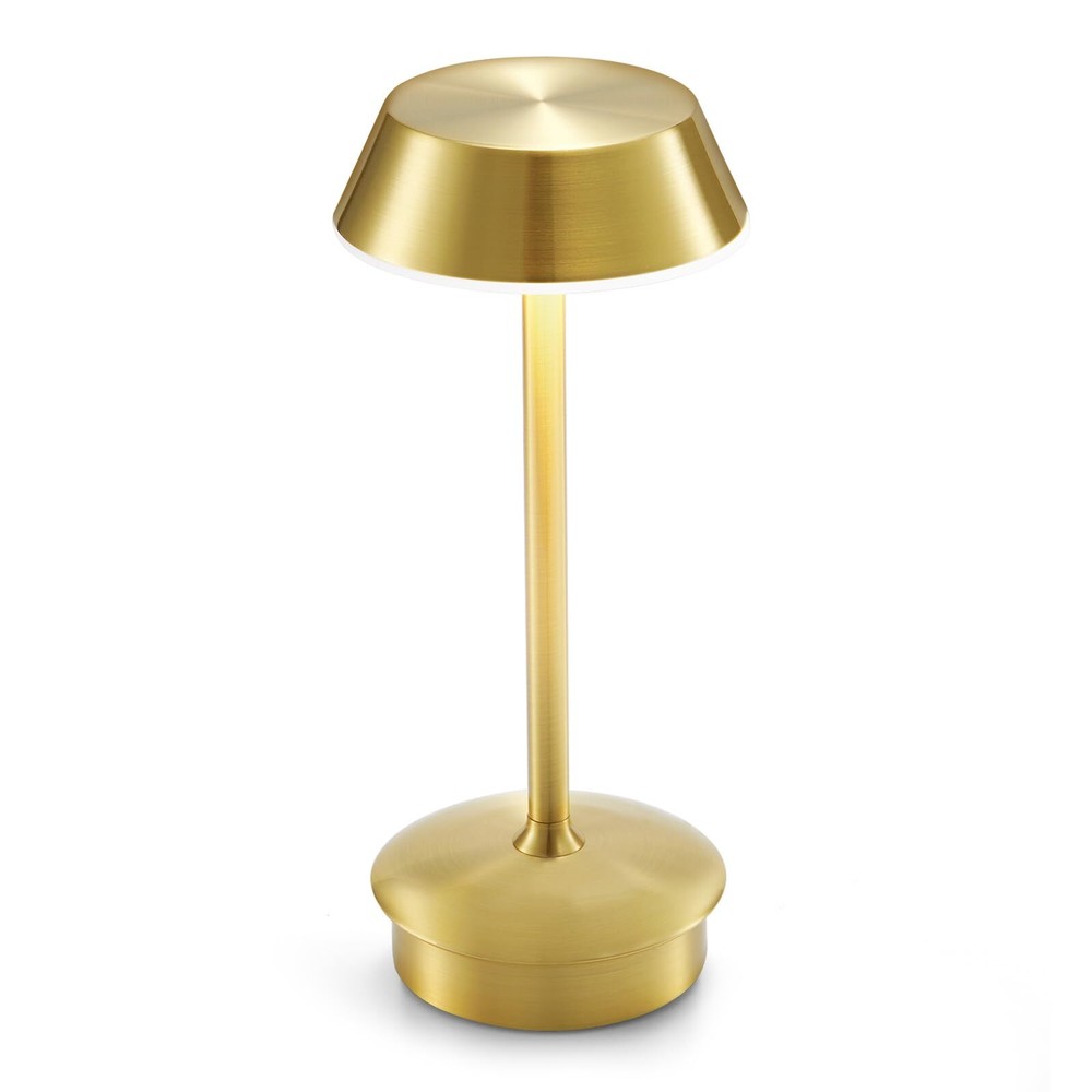 Small Cordless Table Lamp, Gold Battery Operated Lamp for Restaurant Dinner T...