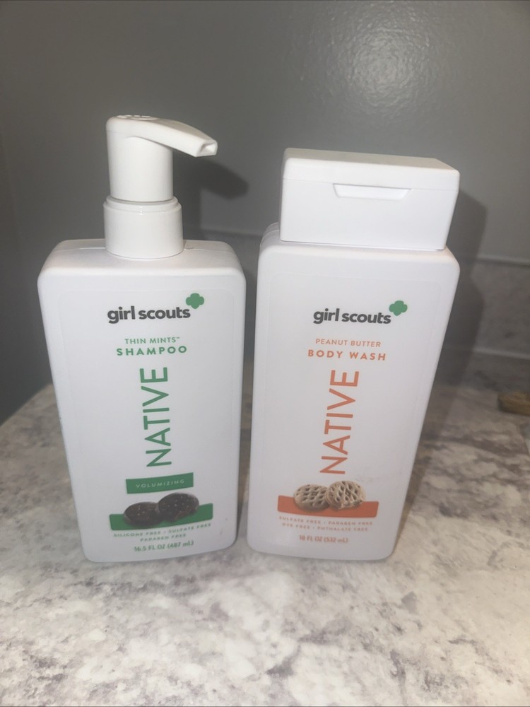 Native Girl Scouts Thin Mints Volumizing Shampoo & Peanut Butter Body Wash 2Pk