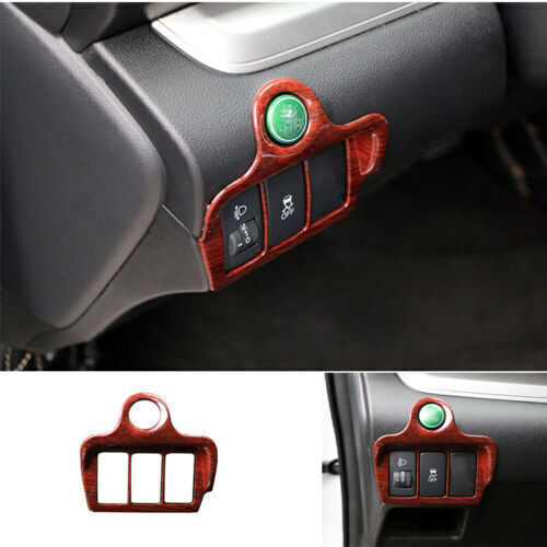 Red Wood Grain Headlight Switch Control Frame Trim For HONDA CR-V CRV 2012-2016