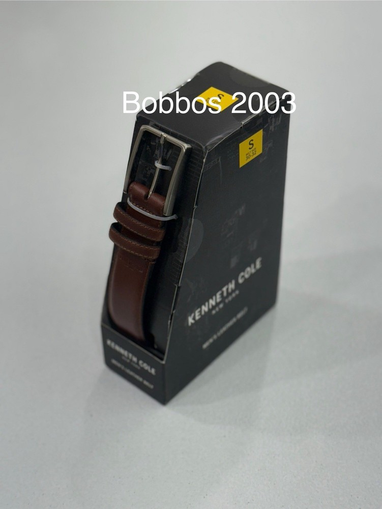 Kenneth Cole New York Men's Leather Belt, Brown, Size S (30-32)