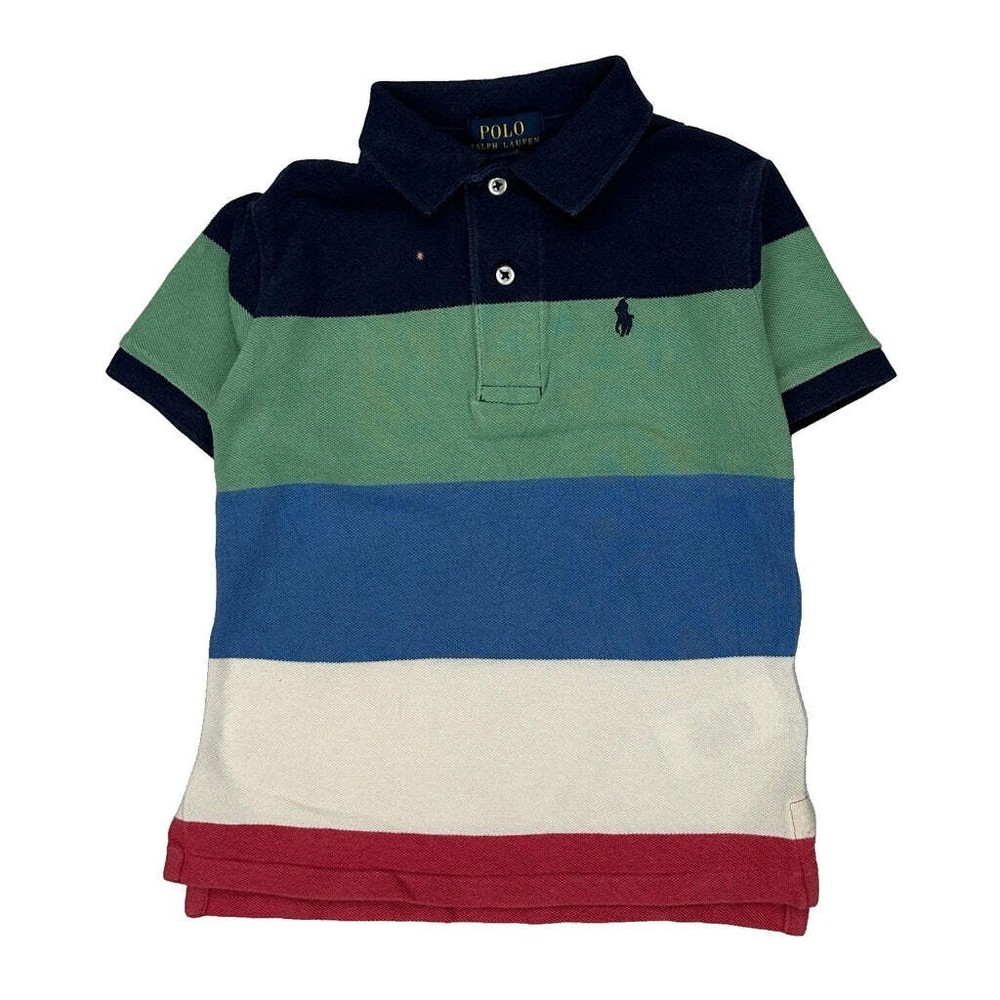 Age 4 Polo By Ralph Lauren Striped Polo Shirt - 2XS Multicoloured Cotton