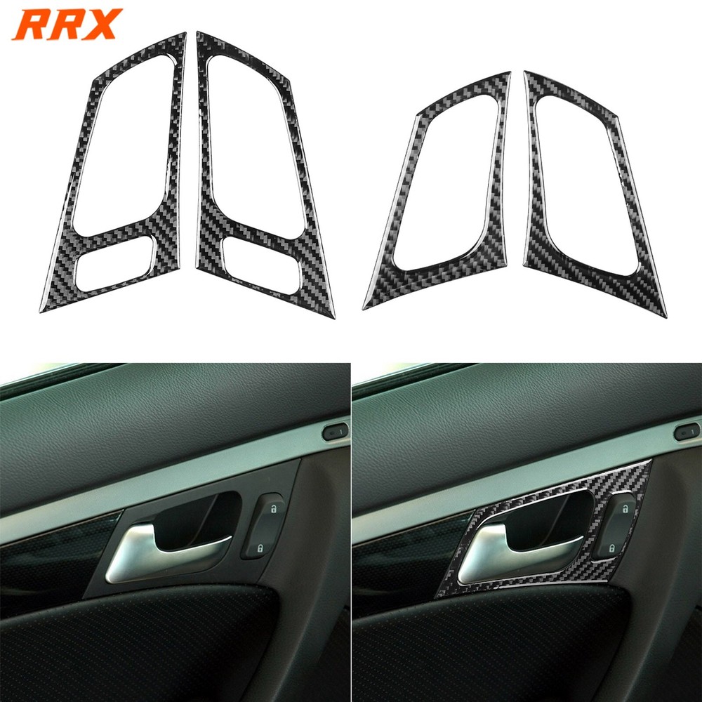 4Pcs Real Carbon Fiber Interior Door Handle Cover Trim For Acura TL 2004-2008
