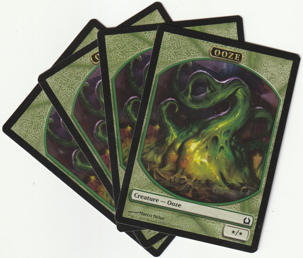 MTG Ooze Green Creature Tokens Playset of 4 Magic The Gathering
