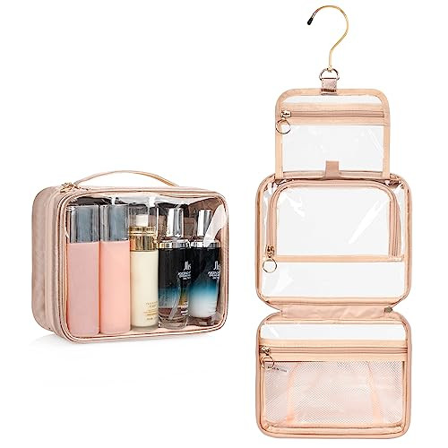 Clear Hanging Travel Toiletry Bag for Women - Portable Makeup Organizer