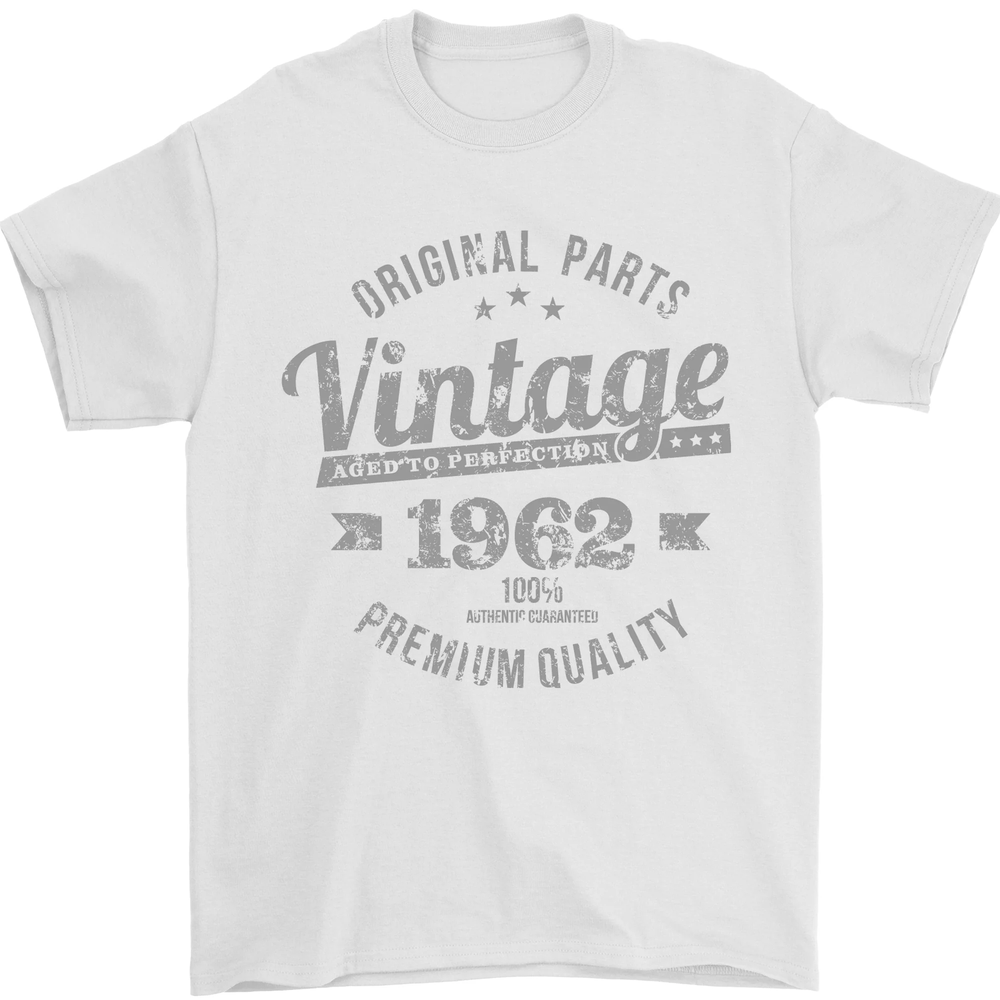Vintage Year 62nd Birthday 1962 Mens T-Shirt 100% Cotton