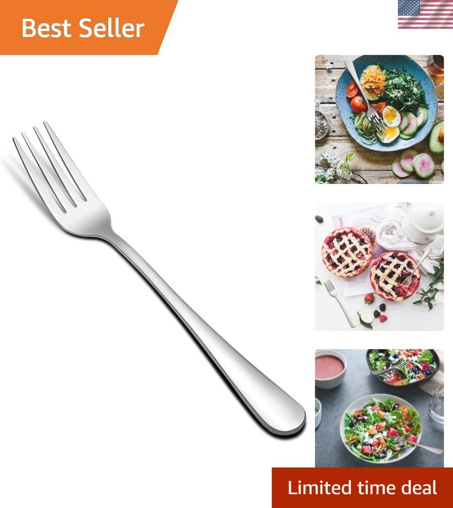 12 Durable Stainless Steel Salad & Dessert Forks - Dishwasher Safe, 6.7 Inches