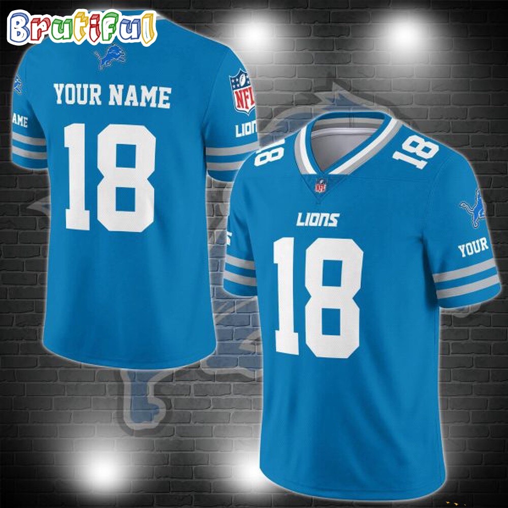 Detroit Lions Custom Team Logo Football Jersey Shirt  