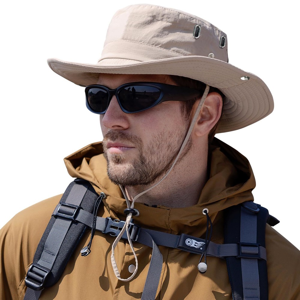UPF 50+ Wide Brim Boonie Sun Hat for Men & Women Hiking Outdoor