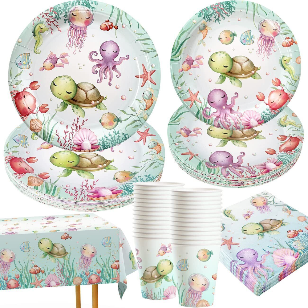 Under the Sea Party Decorations Turtle Birthday Decorations with Ocean Sea Life