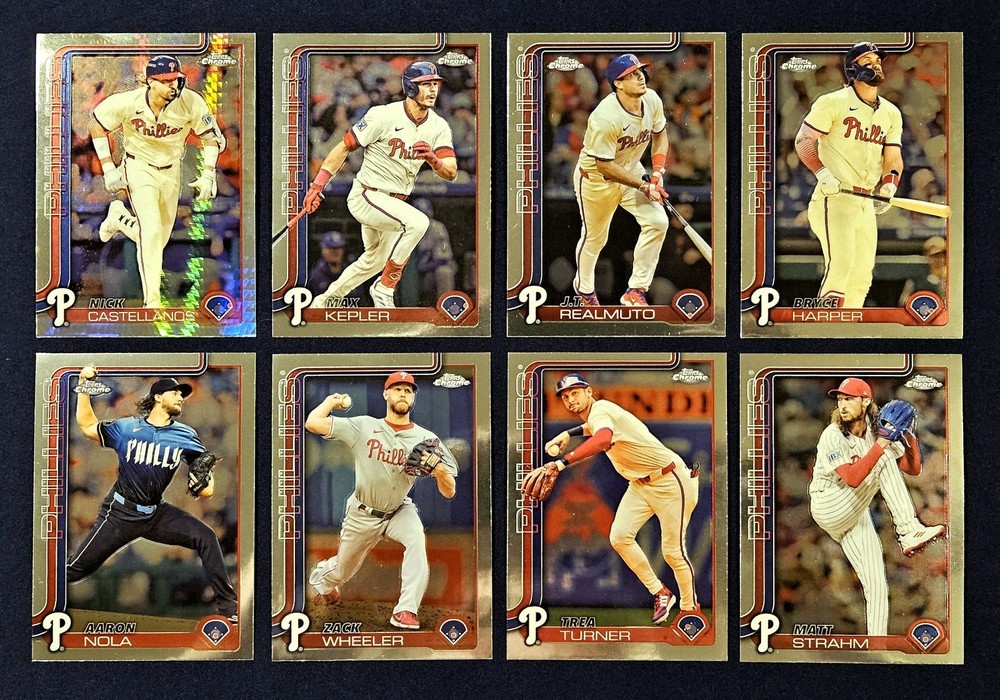 Phillies Team Lot - Topps Chrome 2025 - 8 Cards No Dupes