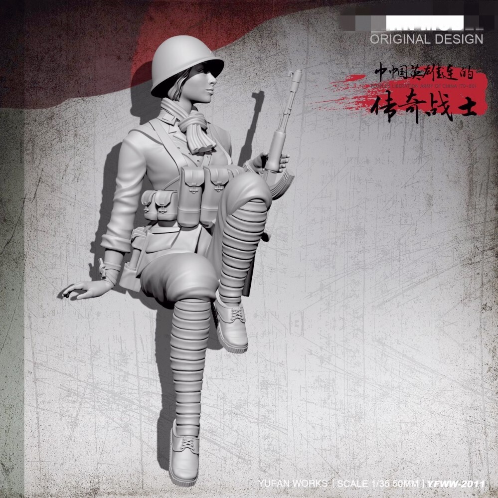 1:35 resin figure model kit Original Legend Hero Female Soldier Unassembled