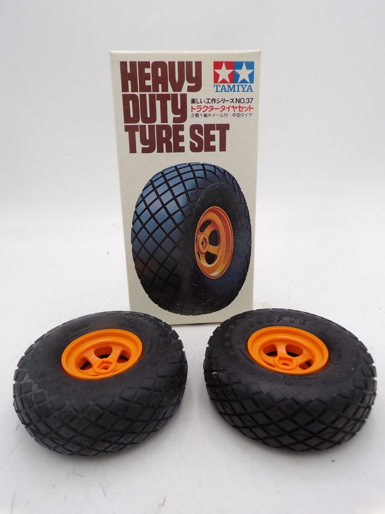 Vintage 80's Tamiya Japan Goodyear Heavy Duty Tire Set of 2 NEW OLD Store Stock