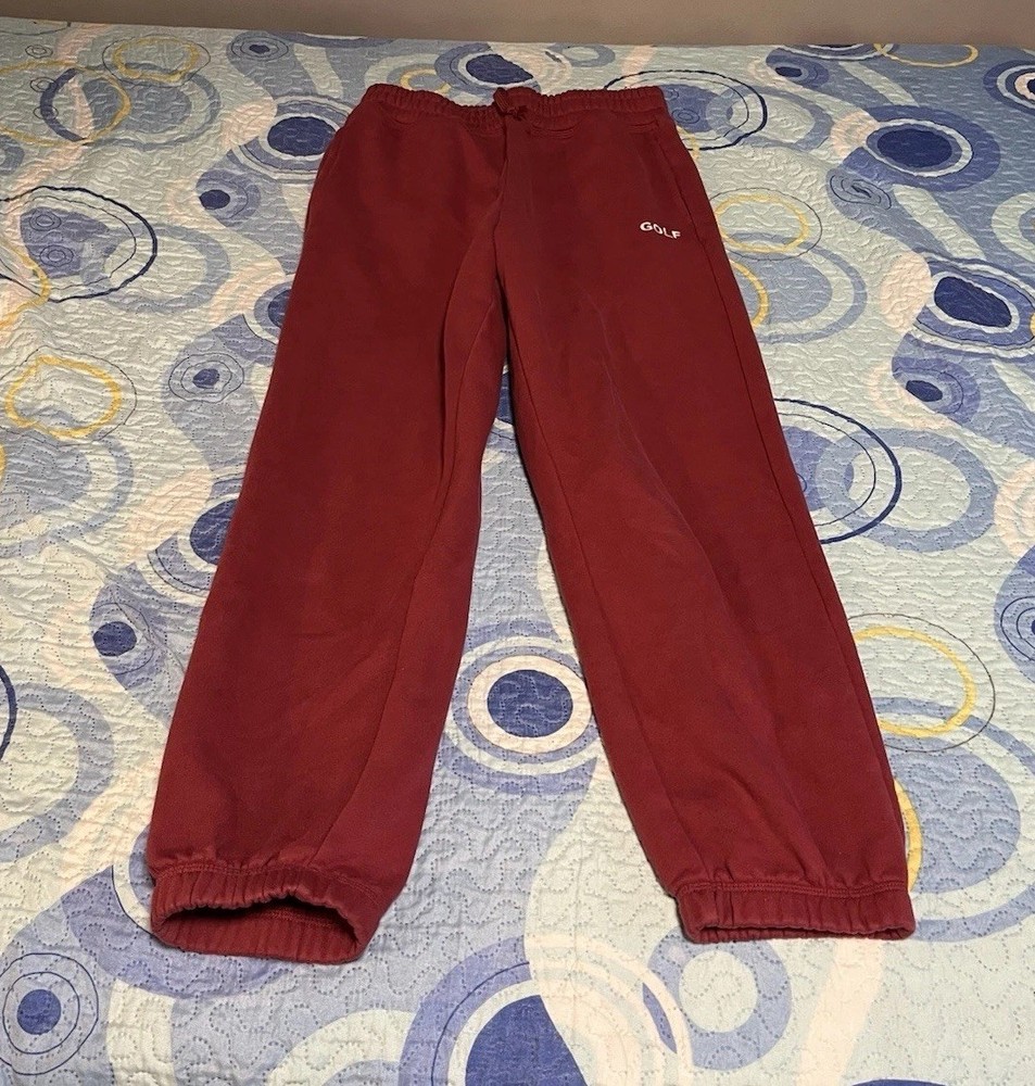 Golf Wang Sweatpants Mens Small Red Jogger Fleece Embroidered Logo Streetwear