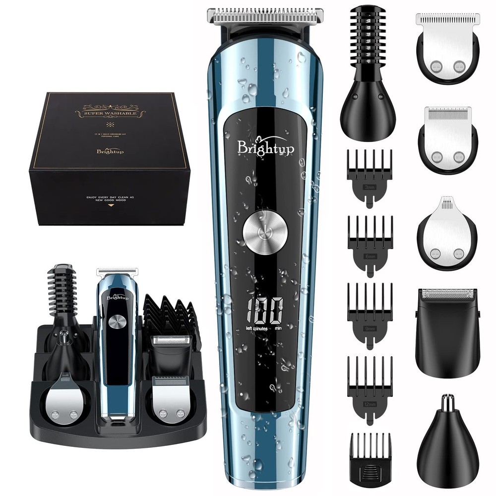 Men's IPX7 Waterproof Beard Trimmer & Cordless Hair Clipper Kit
