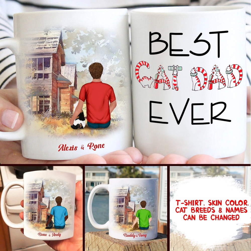 Best Cat Dad Ever Personalized Mug Mug Cup Birthday Gift Personalized Coffee Mug