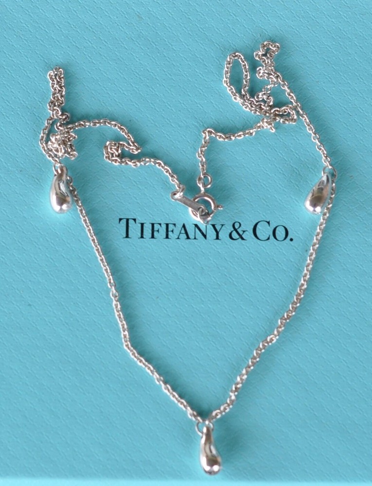 Tiffany & Co. Elsa Peretti 3 Tear Drop Necklace 16