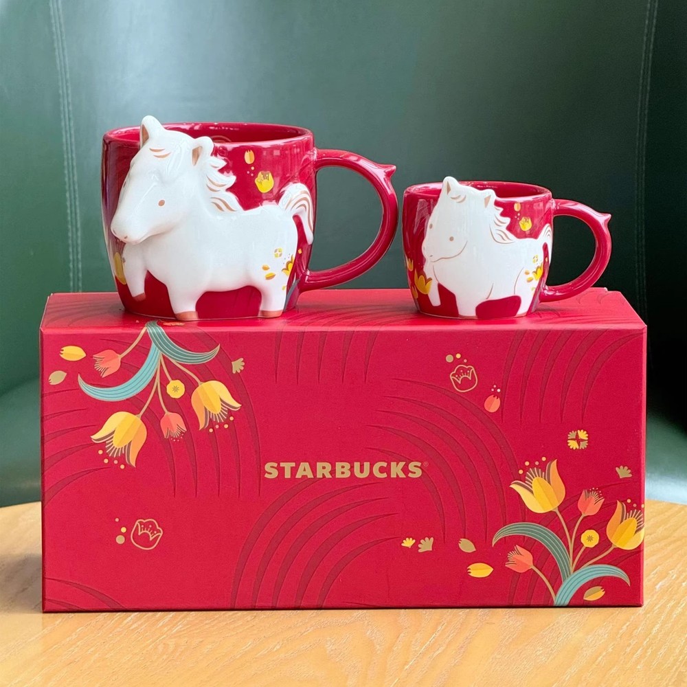 New China Starbucks The Year of Horse Zodiac 3oz /12oz Ceramic Mug With Gift Box