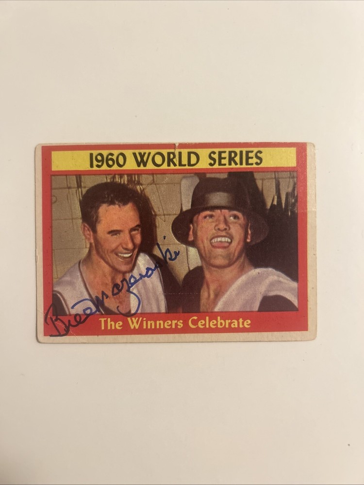 Bill Mazeroski 1961 Topps 1960 World Series Winners Celebrate Autograph MLB #6
