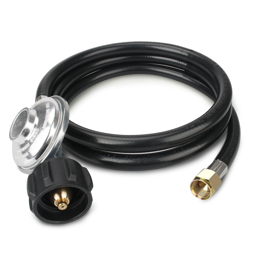 Propane Hose with QCC1 Low Pressure Propane Regulator, with 5 FT Propane Hose...