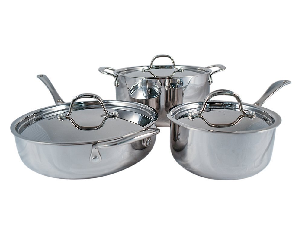 Le Chef 5-ply Stainless Steel 6 Piece Cookware Set, Clearance Sale!-image