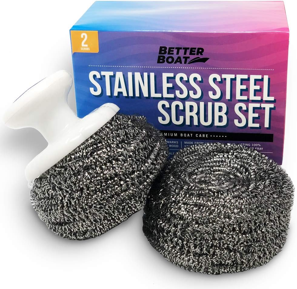 Stainless Steel Scrubber Set with Brush for Tough Cleaning