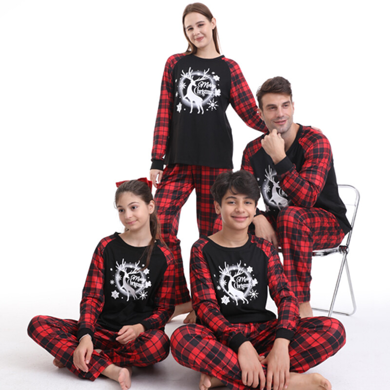 Family Xmas Pajamas Nightwear Kids PJs Set Christmas Adult Matching Sleepwear US