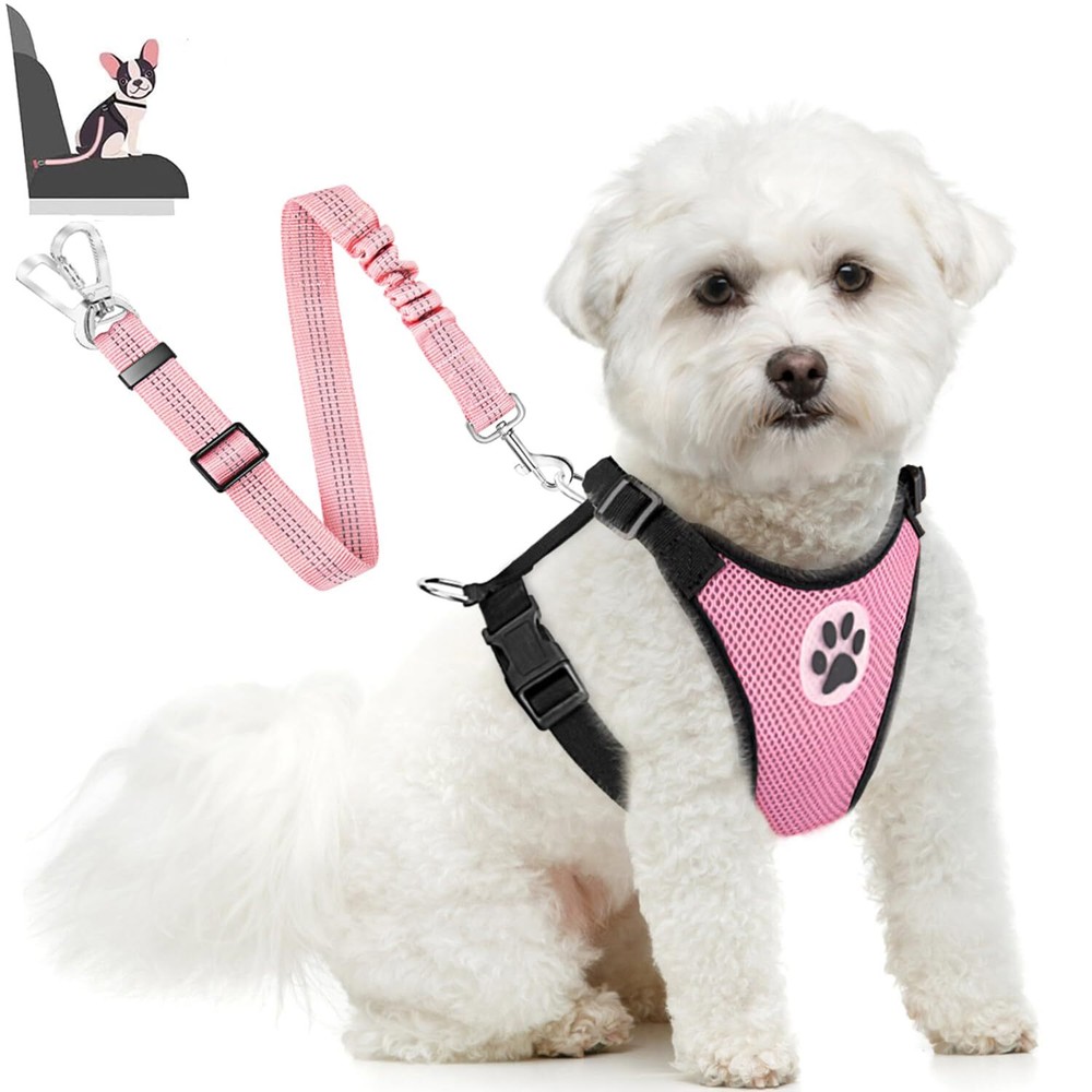Dog Seat Belt for Car, Adjustable Dog Car Harness for Large Medium Small Dogs...