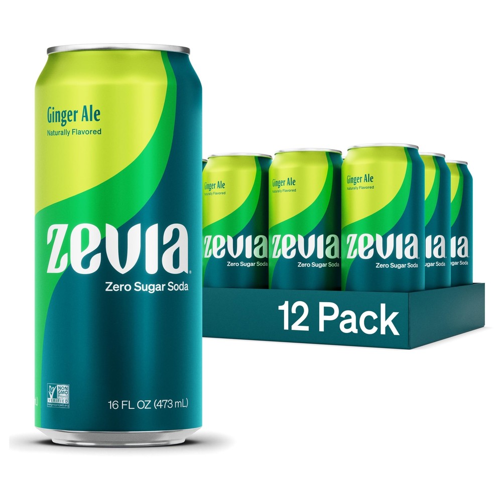 Zero Sugar, Ginger Ale Soda, Caffeine Free, 16 Fl Oz Cans (Pack of 12)
