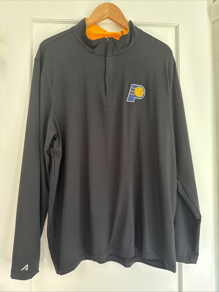 Antigua Apparel NBA Indiana Pacers Men's XL 1/4 Zip Pullover Long Sleeve Black