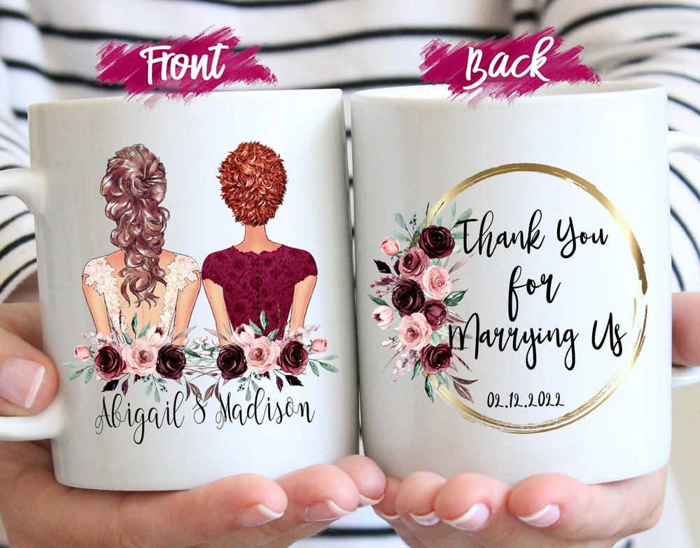 Personalized Wedding Officiant Mug Thank You For Marrying Us Officiant Thank You