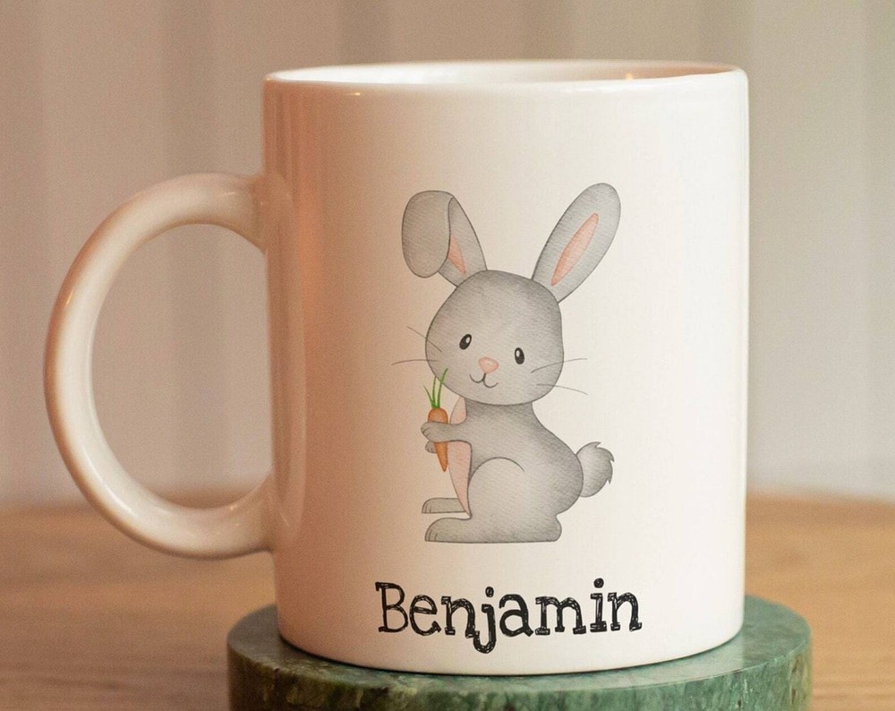 Personalized Bunny Mug For Kids With Name Personalized Gift For Kids Ceramic