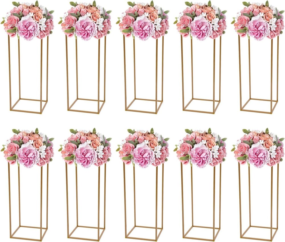 10Pcs 23.6'' Tall Gold Metal Flower Stand for Wedding Table Centerpieces Decor