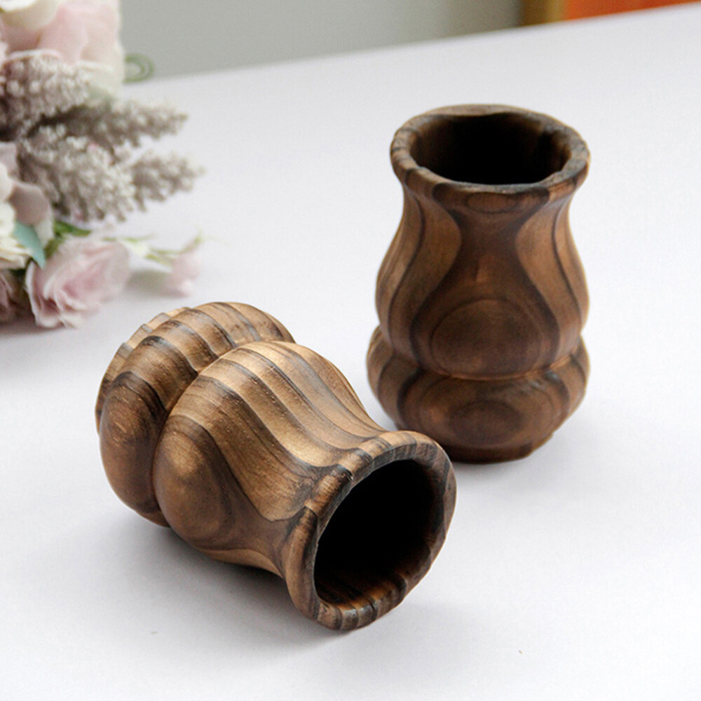 Wooden Vase Tulips Artificial Flowers Contemporary French Style Vases