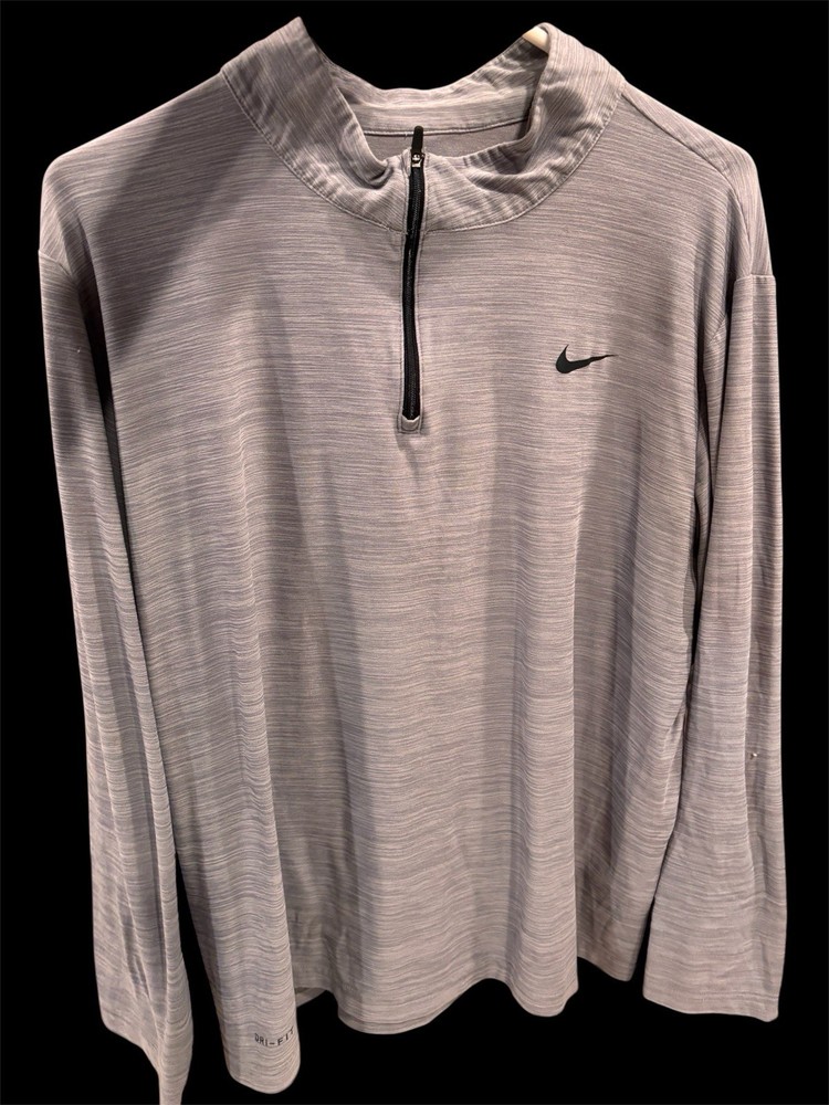 Nike Dri-Fit Quarter Zip Pullover Men’s XL Gray Long Sleeve Athletic Top EUC