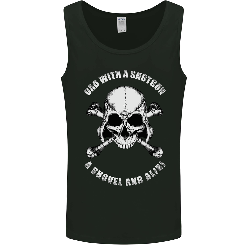 Dad With a Shovel Alibi Fathers Day Skull Mens Vest Tank Top