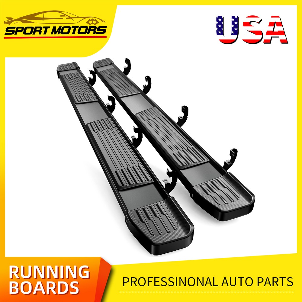 2019-2025 Chevy Silverado GMC Sierra Crew Cab 6in Running Boards Nerf Bars Side Steps
