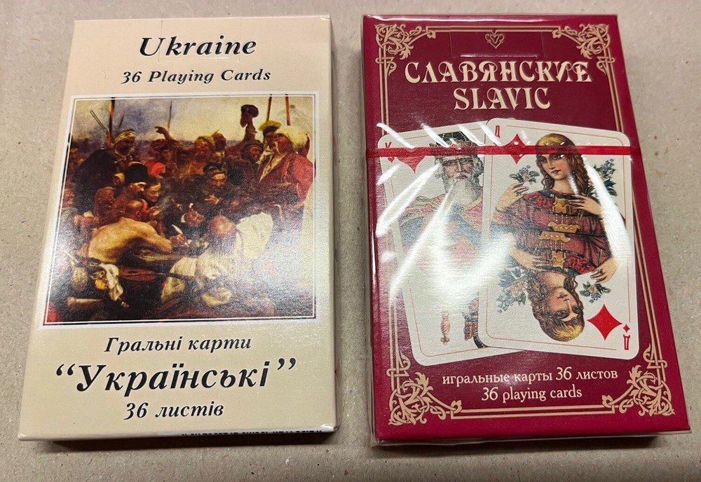 2 Decks Ukranian Slavic 36 Playing Cards ! 
