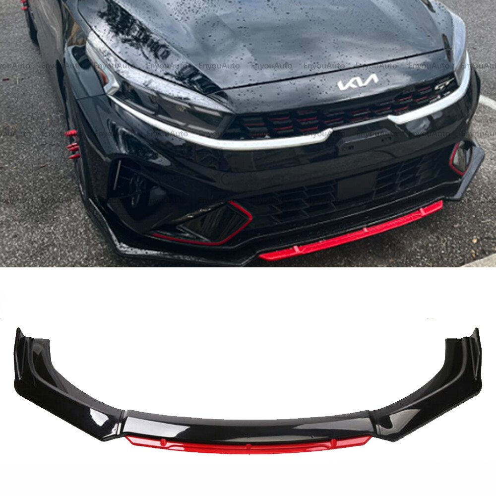 For Kia Forte Front Bumper Lip Spoiler Splitter Diffuser Gloss Black Red