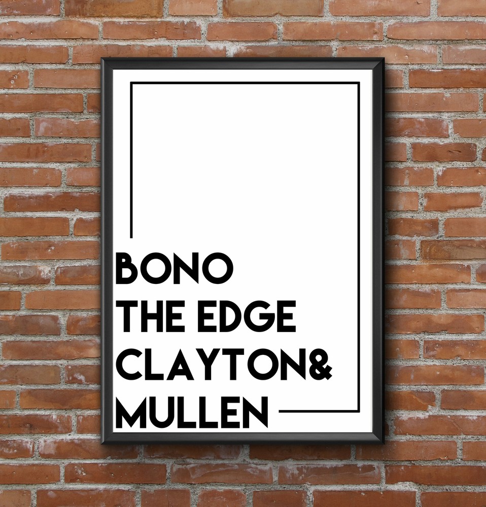 Custom  Band Member Names  Minimalist Art Poster Print - Great Fathers Day Gift-image
