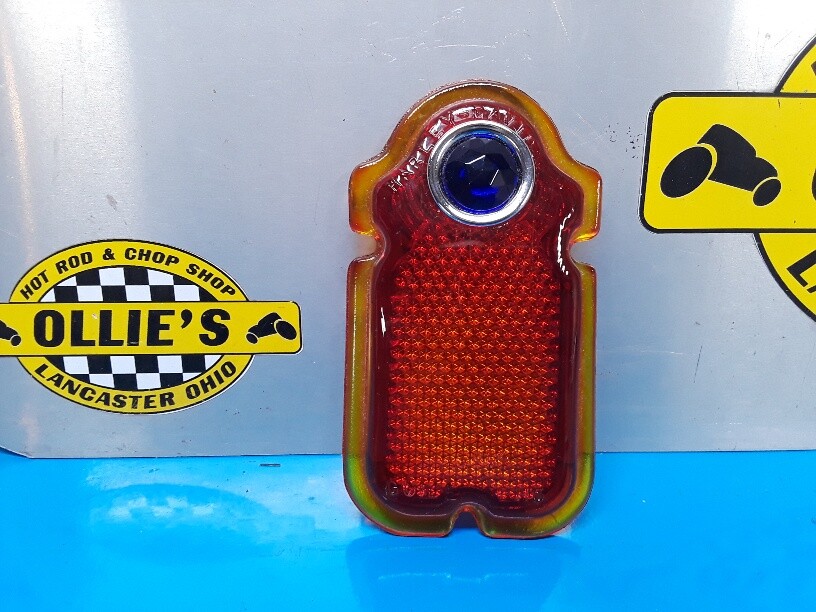 HARLEY DAVIDSON TOMBSTONE TAIL LIGHT BLUE DOT  LENS PANHEAD SHOVELHEAD GUIDE X