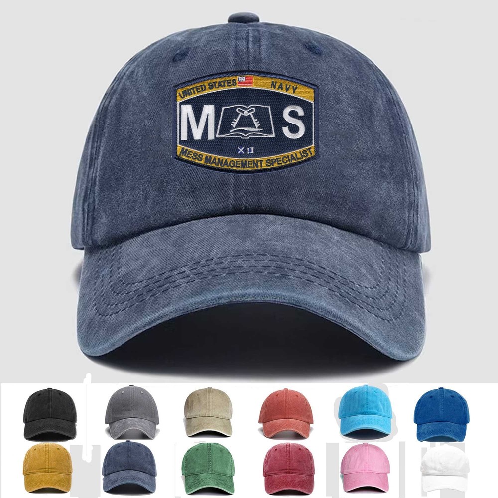 Custom Embroidered Hat MS Mess Management Specialist, Veteran Cap, Gift Idea