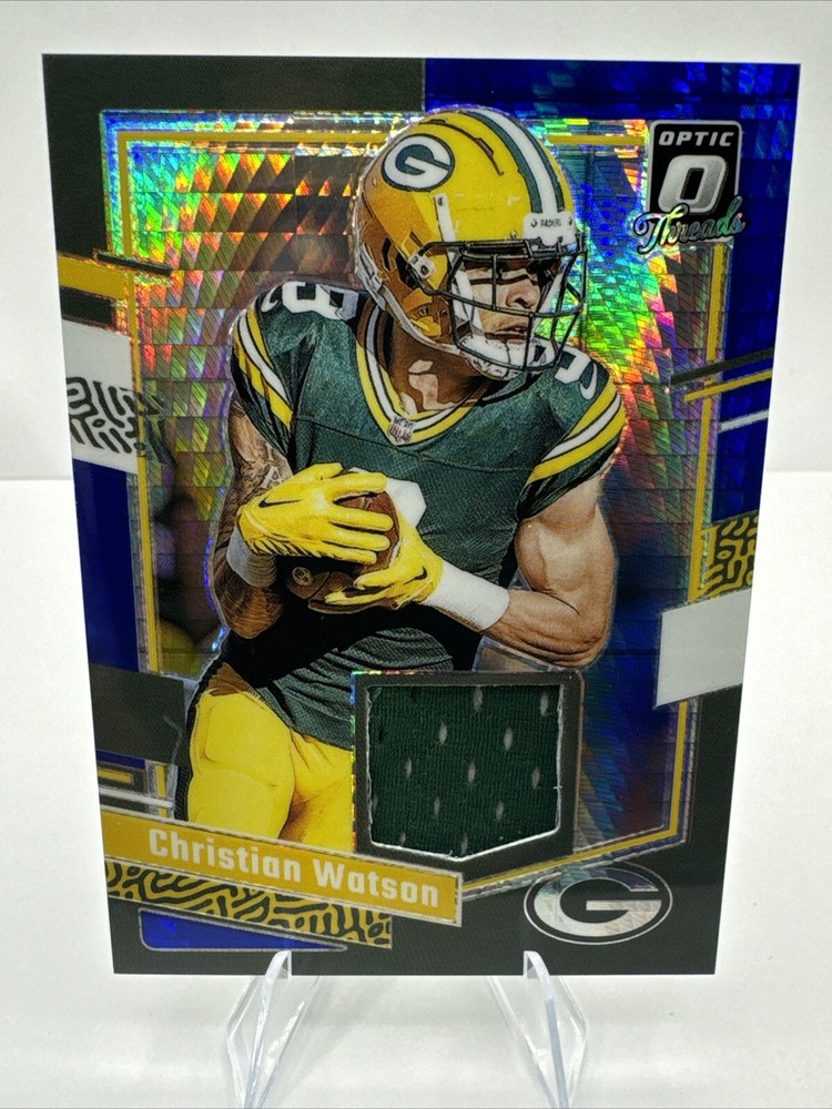 Christian Watson 2023 Panini Donruss Optic Threads Patch Hyper DT-CW Packers