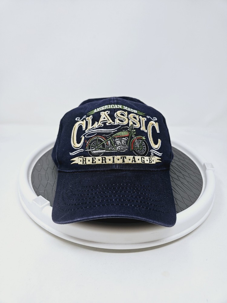 Vintage Heritage American Made Motorcycle Embroidered Hat Used