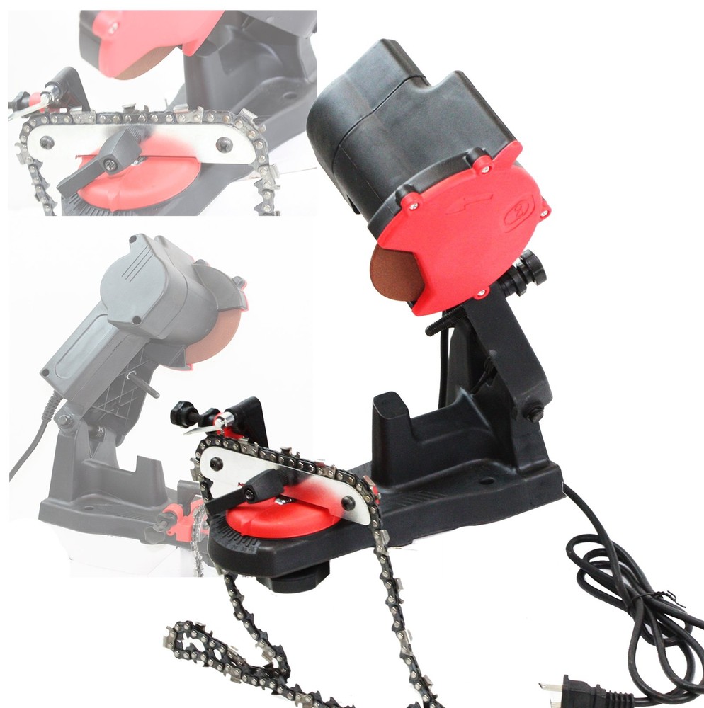 Electric Grinder Chain Saw Bench Sharpener Vise Mount W/Grind Chainsaw Wheel