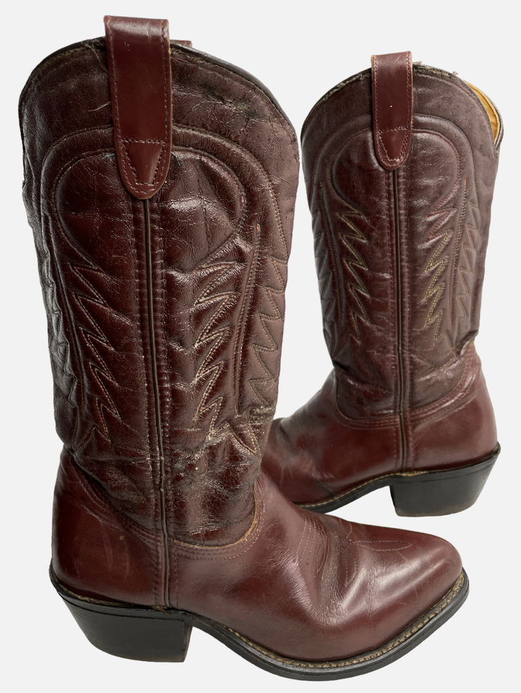 Iron Age Brown Steel Toe Western ANSI Z41 Cowboy Leather Work Boots Men's 6.5 M