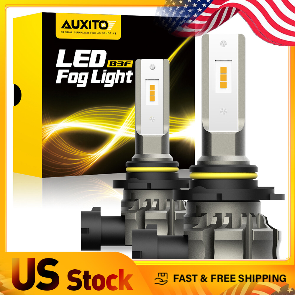 AUXITO H10 9145 2PCS 9140 Fog LED Light 3000K Golden Yellow 4000LM High Power US
