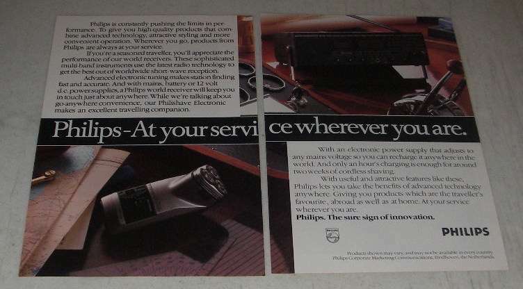 1987 Philips Philishave Electronic Shaver and Radio Receiver Ad