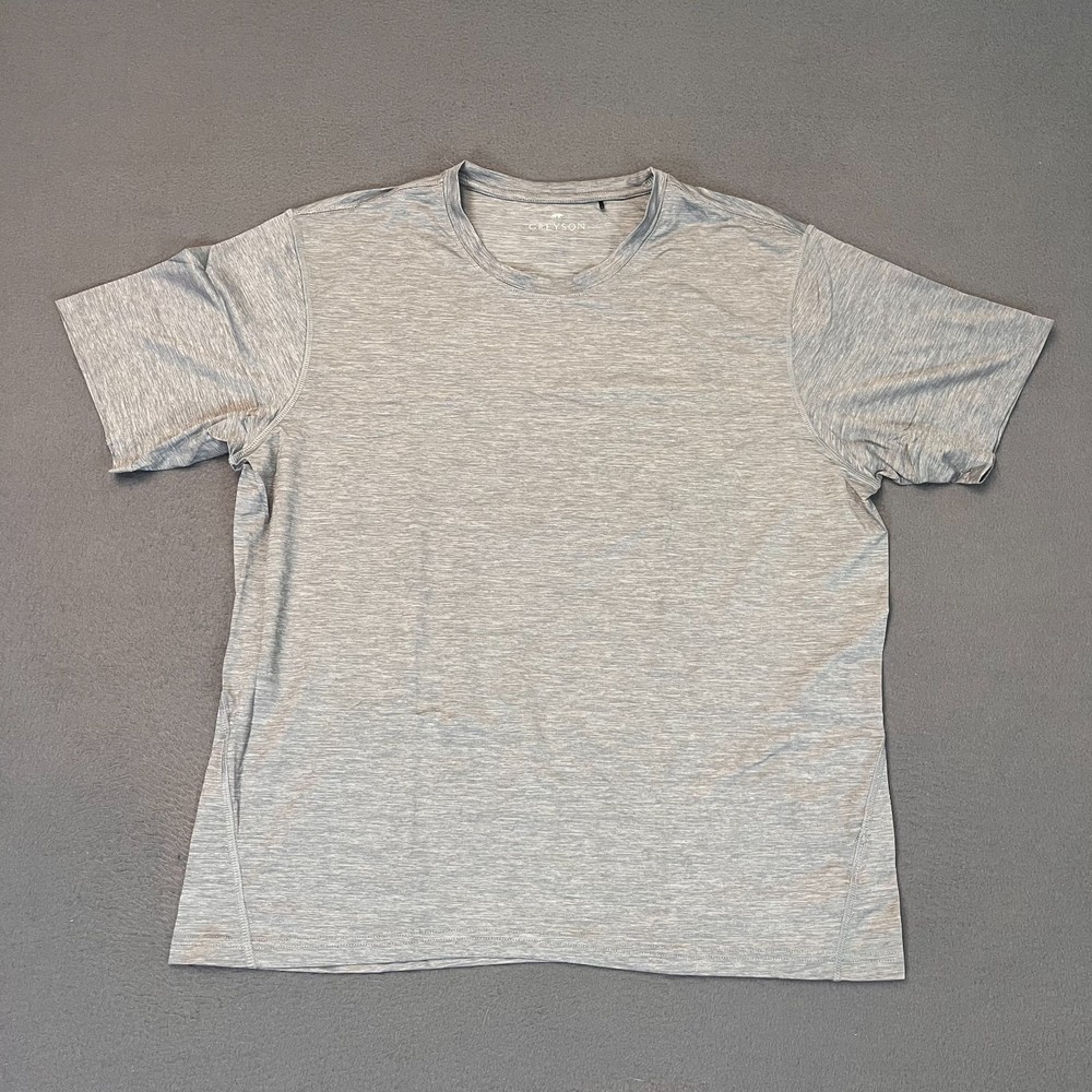 Greyson Shirt Tee T-Shirt Guide Sport Mens Lg Logo Wolf Gray Nylon Spandex Golf